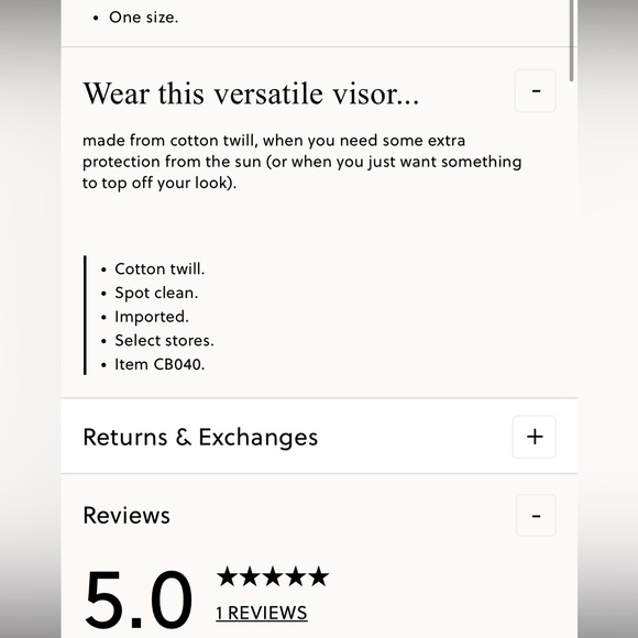 J.Crew Cotton twill visor - Picture 2 of 2